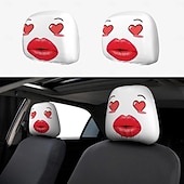 olcso Járműszolgáltatás-2 db vicces ajakmintás fejtámlahuzat, nyakpárna és deréktámasztó párna, puha és bolyhos, egész évszakos használatra, alkalmas hosszú távú vezetéshez, napi ingázáshoz, üzleti utakhoz, autóban való