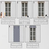 billiga Skärm för fönster och dörr-Vinterisolerat fönsterskydd, oxfordtyg termiskt skydd frostbeständigt gardinset med kardborreband för fönstervärme i hemmet skydd mot kallt väder