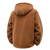 economico Felpa con cappuccio in pile-Per uomo Felpa con cappuccio Felpa con cappuccio a zip intera Felpa con cappuccio e zip Felpe con cappuccio e zip Felpa con cappuccio in pile Sherpa Blu Nero Verde militare Marrone Con Cappuccio