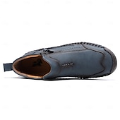 abordables Botines-Botas de senderismo de piel sintética de primera calidad para hombre: calzado resistente con cierre de cremallera para aventuras al aire libre y uso casual.