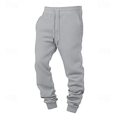 cheap Joggers-Men's Waffle Sweatpants Joggers Trousers Casual Pants Drawstring Solid Color Comfort Full Length Daily Outdoor Streetwear Vacation Fashion Black Navy Blue Micro-elastic