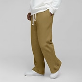 abordables Jambe Droite-Homme Gauffré Joggings Pantalons Pantalon décontracté Pantalons Amples Cordon de serrage Jambe Droite Couleur Unie Confort Longueur complète Occasionnel Quotidien Extérieur Vacances Mode Coupe Ample
