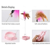 abordables Jouets pour chats-Colliers pour chats, jouets amusants et flexibles, baguette interactive avec clochette, clochette colorée pour jouer à l&#039;intérieur