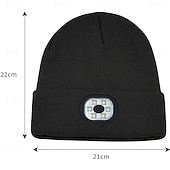 cheap Beanie Headphones-Knitted Headlight Hat New Outdoor LED Lighting Hat USB Rechargeable 1.5-3W Power Supply Battery Button Control Type-C Charging Suitable for Night Cycling and Running Headwe Valentine's Day Gift