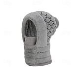 tanie ciepła i podgrzewana kolekcja-Czapka beanie 3 w 1, ocieplacz na szyję i osłona twarzy, zimowa, ciepła czapka beanie z maską na twarz i ocieplaczem na szyję dla kobiet, do jazdy na rowerze na świeżym powietrzu, jazdy na nartach, nauszniki z dzianiny, wygodna, pełna osłona głowy, zimna