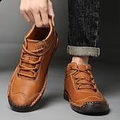 economico Stivaletti alla caviglia-sneakers da uomo in similpelle marrone con lacci: eleganti e versatili, ideali per il lavoro, l'abbigliamento casual e le attività all'aperto