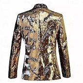 お買い得  トップス-ディスコ 1980年代 テールコート プラスサイズ 長袖 ディスコ スパンコール 仮装 男性用 カーニバルコスチューム マスカレード クラブ プライドパレード プライド月間 成人 コート オールシーズン