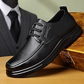economico Scarpe Casual con Lacci-scarpe da lavoro da uomo marrone scuro, eleganti con lacci, in similpelle di alta qualità, perfette per l'ufficio e le occasioni professionali