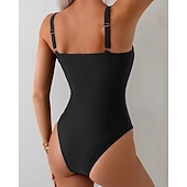 cheap Surfing Tankinis &amp; Bikinis-Women's Bathing Suit One Piece Swimsuit Swimwear Solid Colored Swimwear Black UV Protection Sleeveless - Surfing Beach Swimming Summer