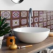 cheap Tile stickers-12pcs 3D Wall Tile Stickers Peel Stick 6x6 in, Thick PE Foam Crystal Mosaic, Waterproof Backsplash for Kitchen, Bathroom &amp; Home Decor, Metallic Wall Panels Gift Box