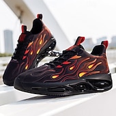 abordables Chaussures de Course pour Hommes-Homme Basket Course Marche Occasionnel Tricoté Confortable Antidérapant Respirant À lacets Noir Blanche Rouge Été Printemps Automne