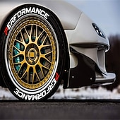 رخيصةأون أدوات حماية وتصميم هيكل السيارات-8 قطع/مجموعة ملصقات ديكور لإطارات السيارات ضبط السيارة ملصقات ثلاثية الأبعاد دائمة من مادة البولي فينيل كلوريد ملصقات حروف تسمية السيارات للأداء