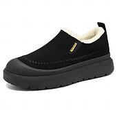 cheap Slip-On Casual Shoes-Men's Slip-on Brown Winter Shoes – Soft Fleece Lining, Trendy and Comfortable, Ideal for Daily Wear and Cold Weather Activities