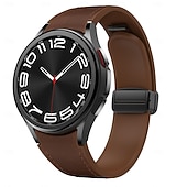 voordelige Samsung horlogebanden-Horlogeband voor Samsung Galaxy Watch 7/6/5/4  40/44mm, Watch 5 Pro 45mm, Watch 6 Classic 43/47mm, Watch 4 Classic 42/46mm Siliconen Echt leer Vervanging Band Verstelbaar Sportband Leren koppeling