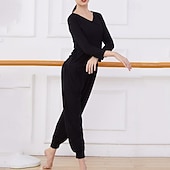 Χαμηλού Κόστους Σέτ και Ολόσωμα-Γυναικεία Μπλούζα γιόγκα Αθλητική κορυφή Συμπαγές Χρώμα Ρούχα σύνολα Φθινόπωρο Μαύρο Λευκό Μοντάλ Χορού Πιλάτες Γιόγκα Ψηλή Μέση Ελαφρύ Αναπνέει Μακρυμάνικο Αθλητισμός Ρούχα Γυμναστικής