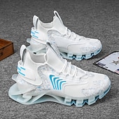 Χαμηλού Κόστους Ανδρικά Παπούτσια Τρεξίματος-Ανδρικά λευκά και γκρι αθλητικά αθλητικά παπούτσια - παπούτσια υψηλών επιδόσεων με αναπνεύσιμο σχεδιασμό για τρέξιμο, υπαίθριες δραστηριότητες και καθημερινή χρήση