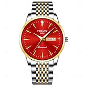 voordelige Quartz-horloges-Geavanceerd herenhorloge modieuze heren quartz horloge modieuze kalender fluorescerende wijzerplaat het beste cadeau voor mannen