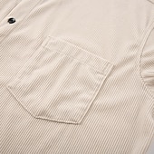 economico camicia da uomo con bottoni-Per uomo Camicia Camicia di Velluto a Coste Camicia con Bottoni Blu Verde militare Beige Manica Lunga Semplice Collo ripiegato Casuale Quotidiano Tasca Abbigliamento Cotone Moda Streetwear Classico