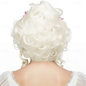  Platinablondi peruukki lyhyet kiharaiset viktoriaanisen pesän kuningatar cosplay-asupuruukki karnevaali festivaalijuhliin