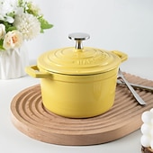 baratos Utensílios de cozinha-Panela de ferro fundido esmaltada mini de 1 litro