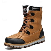 Недорогие Зима и снежные ботинки-мужские водонепроницаемые утепленные походные ботинки — нескользящая теплая обувь для зимних приключений