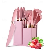 tanie Zestaw kuchenny-Zestaw 19 przyborów kuchennych dla szefa kuchni, silikonowe gadżety kuchenne, zestaw przyborów kuchennych