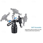 رخيصةأون حامل سيارة-حامل الهاتف على الكأس نوع الإبزيم قابل للتدوير قابل للتعديل حامل الهاتف إلى سيارة عربه نقل متوافق مع جميع الهواتف المحمولة اكسسوارات الجوال