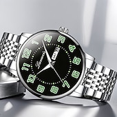 baratos Relógios Quartz-Relógio de Pulso Masculino Avançado Relógio de Quartzo Masculino Fashion Relógio Luminous com Calendário A Melhor Opção de Presente para Homens