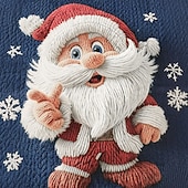  Maglione di Natale brutto Per uomo Babbo Natale Stampa Maglione Maglieria Girocollo Casual Vacanza Quotidiano Festival Tenere al caldo Manica Lunga Primavera Autunno Inverno Nero A Nero B Nero