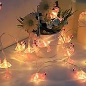 billiga LED-ljusslingor-LED-flamingoljusslingor AA-batteridrivna ljusslingor flexibla ljusslingor 6m 3m inomhus-/utomhusdekor för bröllop, fester, födelsedagar, jul, flamingoljus, fest, högtidsbelysning