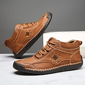 economico Stivaletti alla caviglia-sneakers da uomo in similpelle marrone con lacci: eleganti e versatili, ideali per il lavoro, l'abbigliamento casual e le attività all'aperto