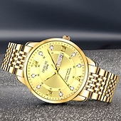 cheap Quartz Watches-Fashionable Men's Wristwatch High-end Men's Quartz Watch Date Calendar Luminous Dial Rhinestone Decoration The Best Gift Choice for Men