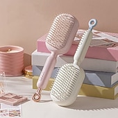 abordables Limpiando suministros-Peine de masaje con cojín retráctil, de diseño portátil para viajes. Cuenta con un anillo de tracción ergonómico, fácil de limpiar y masajeador con cojín de aire, ideal para desenredar cabello grueso