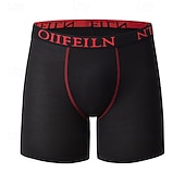 billiga Herrboxers-Herr 5st Grundläggande trosor Boxershorts Kalsong Elastisk midja Terylen Mateial som andas Bekväm Färgblock Brev Multifärg