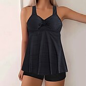 abordables Tankinis-Mujer Bañadores 2 piezas Bermudas Traje de baño Espalda al Aire Vacaciones Ropa de playa Graphic Escote Redondo Sin Mangas Trajes de baño