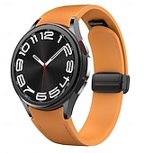 voordelige Samsung horlogebanden-Horlogeband voor Samsung Galaxy Watch 7/6/5/4  40/44mm, Watch 5 Pro 45mm, Watch 6 Classic 43/47mm, Watch 4 Classic 42/46mm Siliconen Echt leer Vervanging Band Verstelbaar Sportband Leren koppeling