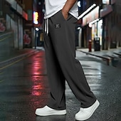 baratos Perna Reta-Homens Calças Esportivas Calça de moletom com pernas largas Calças Calças de moletom abertas Com Cordão Cintura elástica Tecido Respirável Comprimento do joelho Esportes Casual Diário Roupa de rua