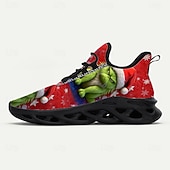 cheap Men's Sneakers-Fun Ugly Christmas Shoes Men's 3D Print Cartoon Character Design Graphic Sneakers with Festive Snowflake Design