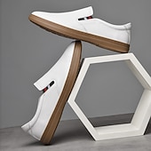 economico Scarpe Casual Slip-On-sneakers slip-on bianche da uomo | design minimalista ed elegante, facili da indossare e togliere | perfette per l'uso quotidiano, lo shopping e il tempo libero