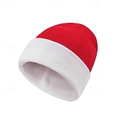 billige Lue lue-Herre Unisex Beanie lue Vinterhatter Luer Vinterlue Vinter luehatt Svart Hvit Akryl Fiber Strikket Koselig Dagligdagstøy Ensfarget / vanlig farge Varm