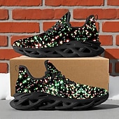 baratos Ténis para Homem-Tênis masculino com estampa natalina iluminada - luzes de LED vibrantes, calçado esportivo confortável para as festas de fim de ano, eventos festivos e encontros ao ar livre.