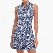 tanie Sukienka damska-Damskie Graficzny Solidne kolory Sukienka do tenisa Sukienka sportowa Odprowadza wilgoć Oddychający Bransoletka tenisowa Obuwie sportowe Bieganie Kołnierz zapinany na zamek Sukienka Czarny Biały