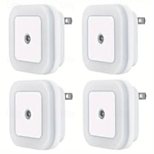 ieftine Noapte de noapte-4 buc lumină de noapte inteligentă cu senzor automat de amurg până în zori, lumină de noapte LED pentru hol, dormitor, bucătărie și iluminarea scărilor, lumină caldă/albă