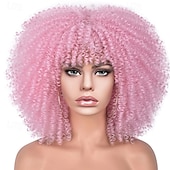 cheap Carnival Wigs-Carnival Wig 2026 Blonde Pink Red Afro Afro Curly Short Synthetic Festival Wig Mardi Gras Parade Cosplay Costume Hair for Women