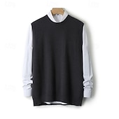 economico Maglioni di lana da uomo-maglione girocollo da uomo in pura lana e cashmere di alta qualità, classico, morbido, caldo e traspirante