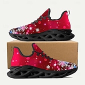 baratos Ténis para Homem-Tênis masculino com estampa natalina iluminada - luzes de LED vibrantes, calçado esportivo confortável para as festas de fim de ano, eventos festivos e encontros ao ar livre.