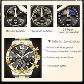 cheap Quartz Watches-The New Olevs Men&#039;S Business Watch Features A Luminous Moon Phase Calendar Small Three-Hand Multi-Functional Digital Large Dial Quartz Watch Which Is A Fashionable Casual Waterproof And Sporty Me