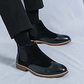 preiswerte Chelsea -Stiefel-Braune Chelsea-Boots aus Kunstleder für Herren – stilvoll und elegant, perfekt für Business Casual, formelle Anlässe und den Alltag.