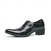 baratos Sapatos de monge-Mocassins masculinos azuis de verniz com fivela - calçado formal elegante para eventos especiais e trajes de noite.
