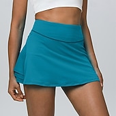 abordables Faldas y Skorts para Mujeres-Mujer Color sólido Falda casual Falda de tenis Pantalones cortos de tenis Falda con shorts 2 en 1 Secado rápido Elástico Transpirable Tenis De Deporte Corriendo Prendas de abajo Negro Blanco Rosa